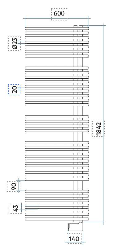 Toallero radiador eléctrico Funky_s IRSAP - 5
