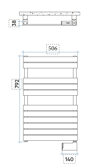 Toallero radiador eléctrico Xilo IRSAP - 7