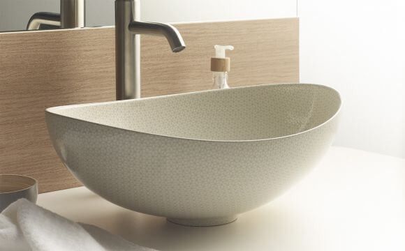 Lavabo sobre encimera Begursa blanco estampado Bathco 8336/77