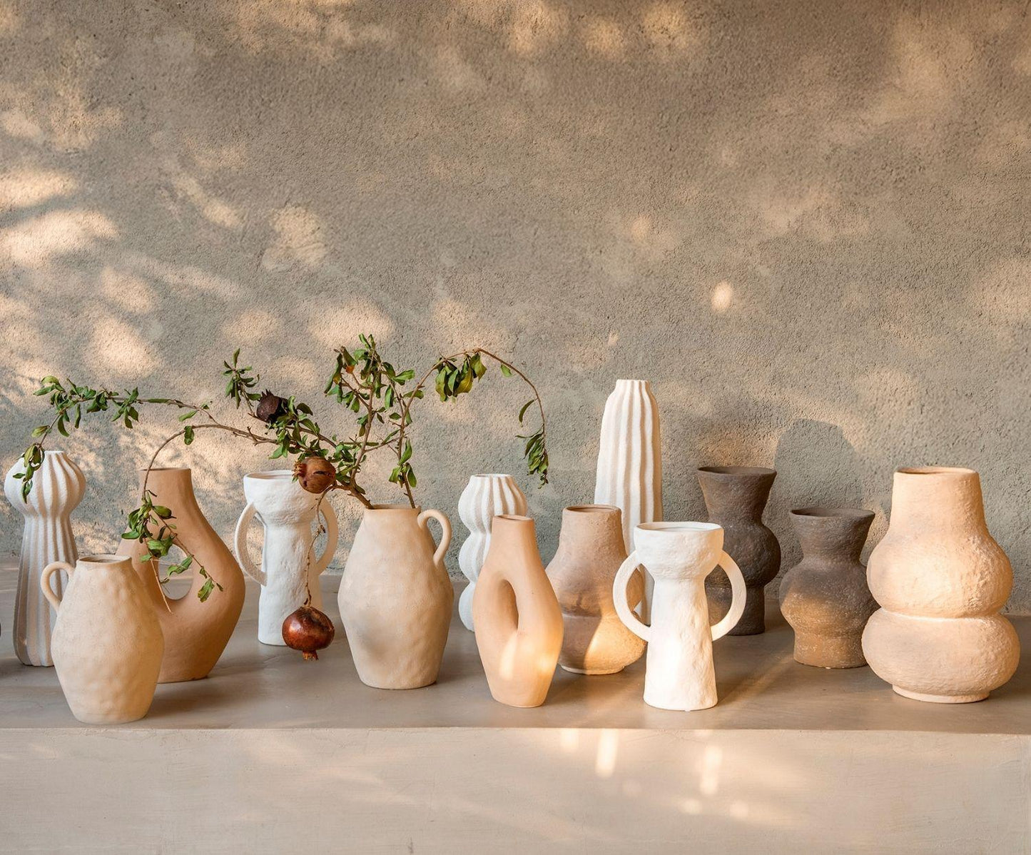 Jarrón decorativo de gres Dulia blanco 28cm Andrea House