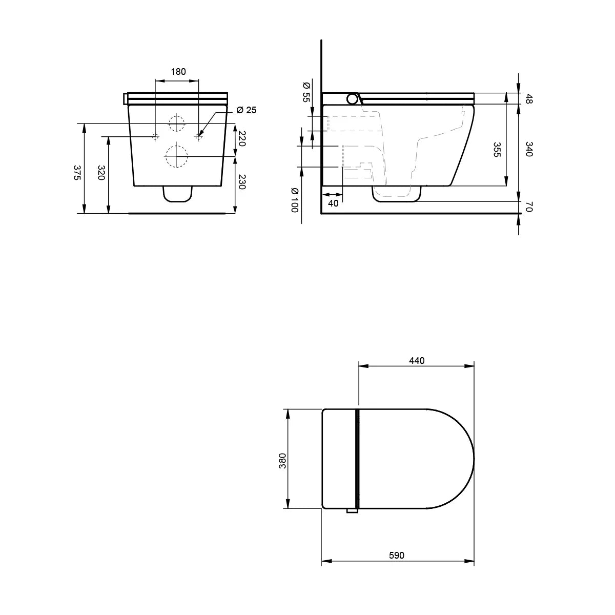Mizubath Rada wall-hung Japanese Toilet with Smart Cleaning
