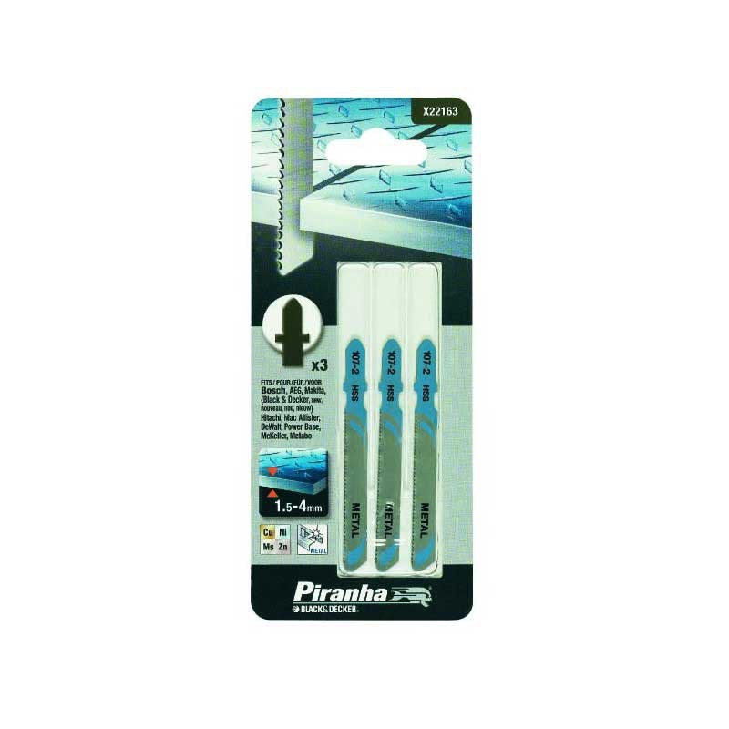 Kit 3 Hojas HSS de 13 a 30mm. Corte Recto para Metal para Caladora (Fijación Bosch) Piranha X22163
