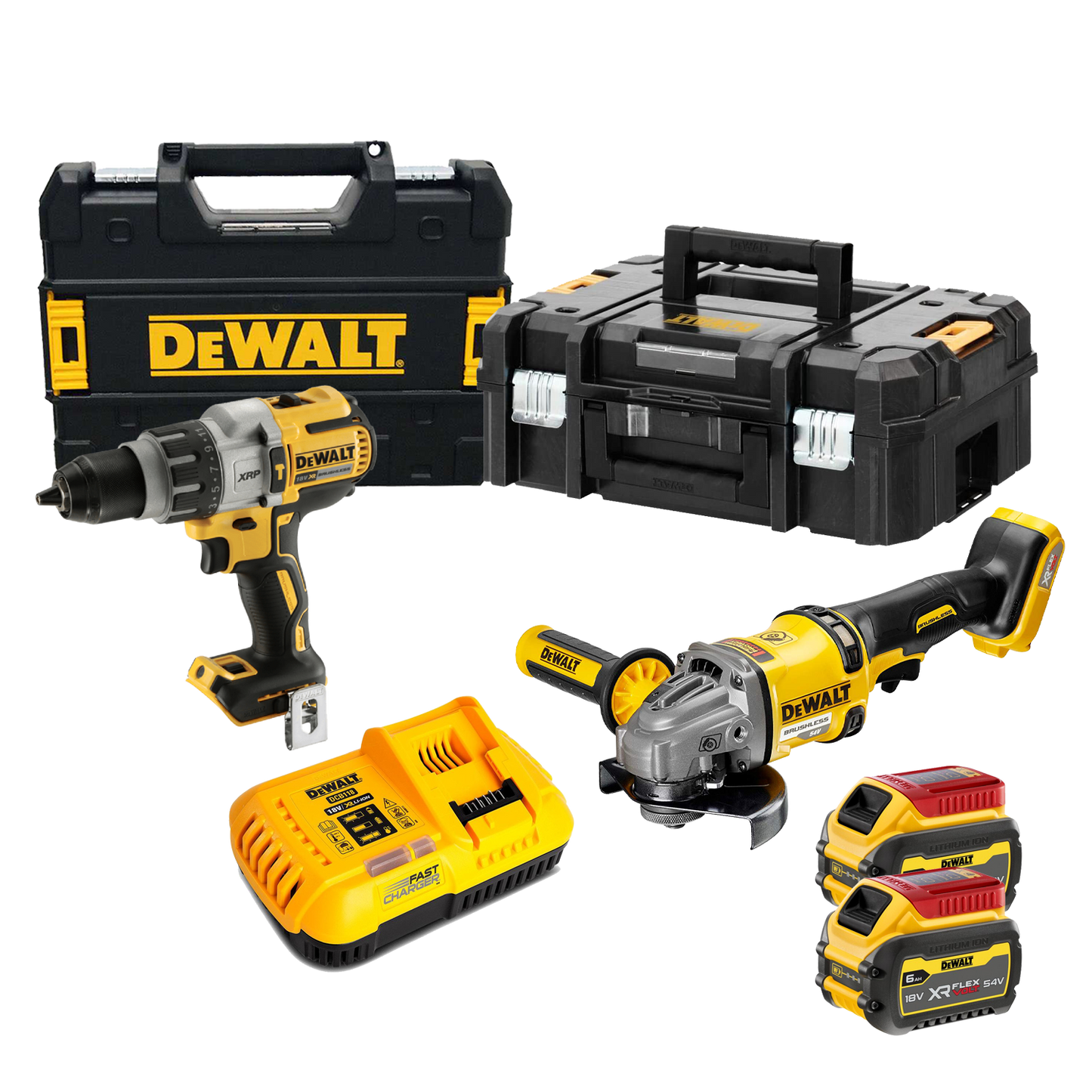 DCD996 Hammer Drill Set + Flexvolt 54V DCK2055T2T Grinder Dewalt