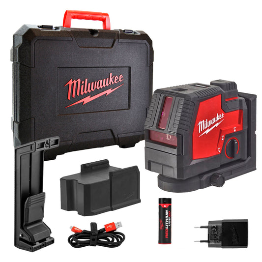 2-Line Green Laser Level and Plumb REDLITHIUM USB Milwaukee L4CLLP-301C