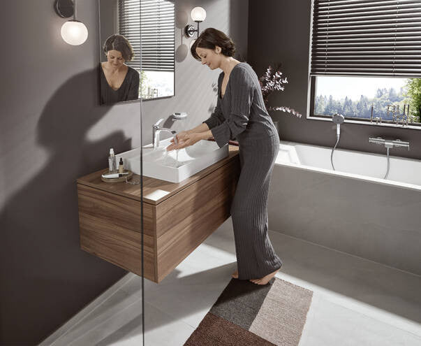 Grifo Mezclador monomando de lavabo Vivenis 110 sin vaciador automático Cromado Hansgrohe  - 7