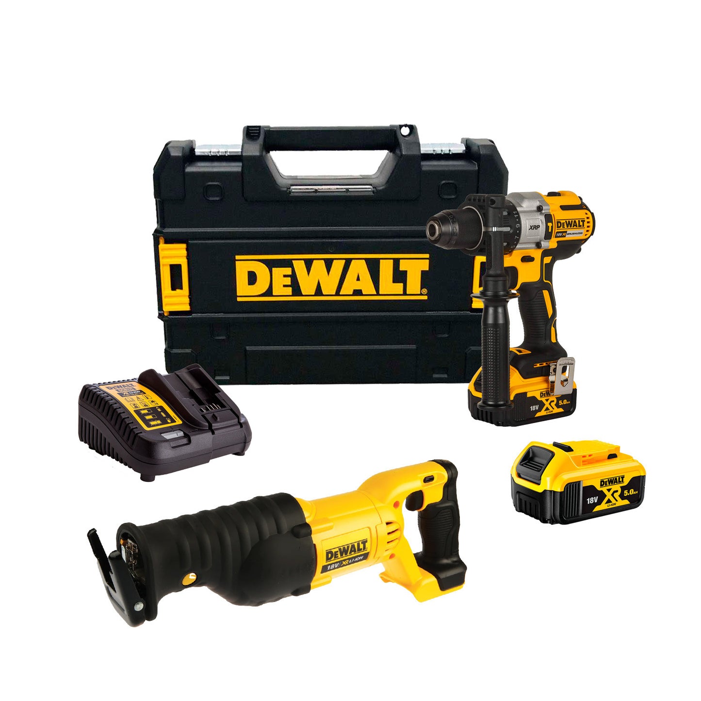 Combo Dewalt CPROF139 Hammer Drill DCD996P2 + Saber Saw DCS380N