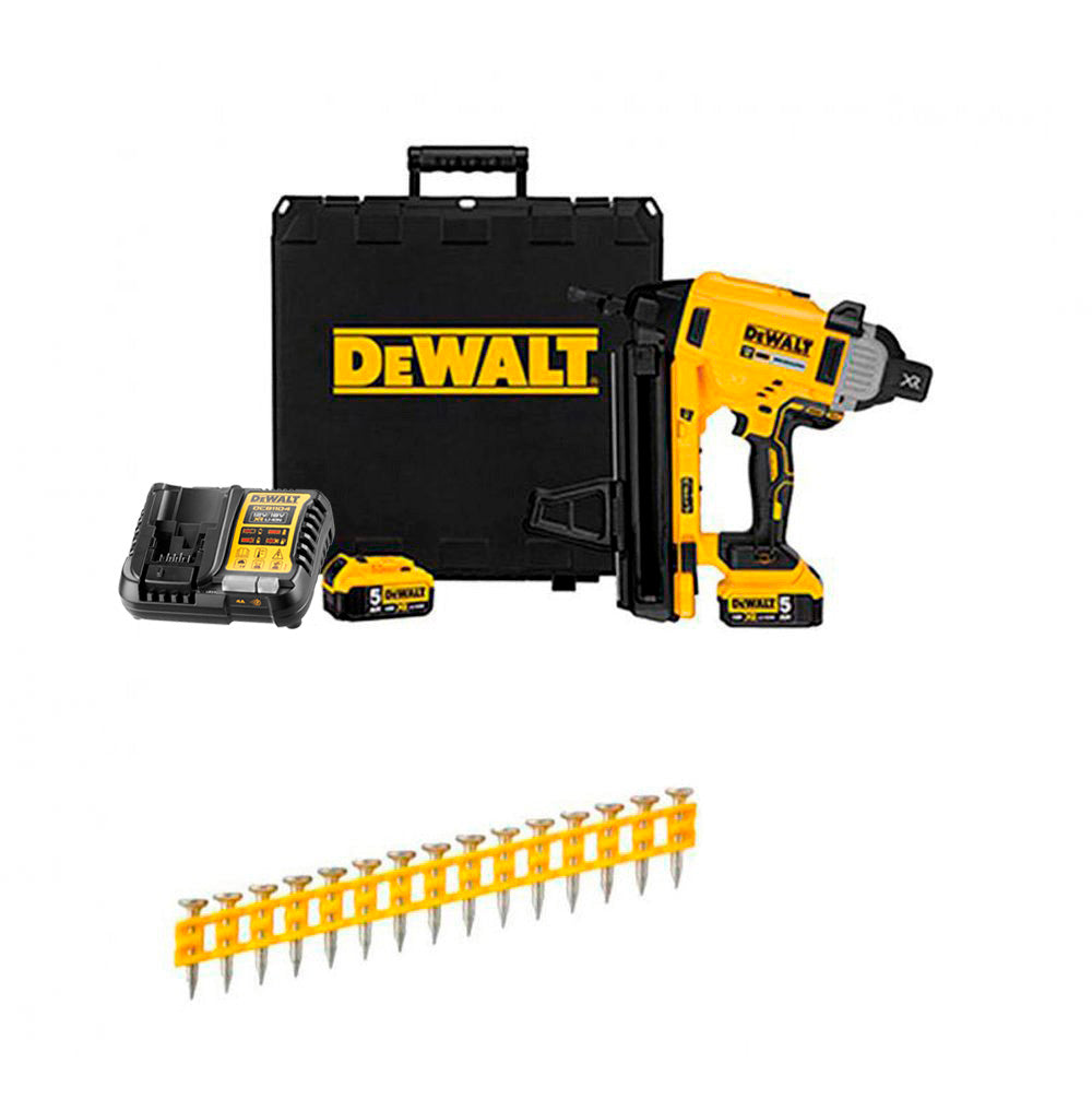 Combo Clavadora de Hormigón y Acero a Batería 18V DCN890P2 + 50.250 Clavos 20mm Dewalt