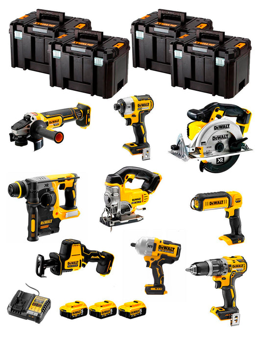 Dewalt Kit 9 tools + 3 bat 5ah + Charger DCB1104 + 4xTstak VI DCK991P3 