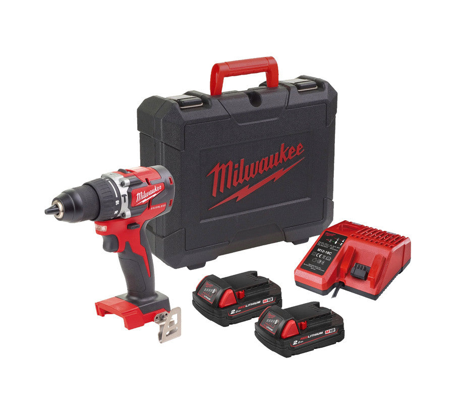 Taladro Percutor M18 con 2 baterías 2Ah + Cargador + Maletin Milwaukee M18 CBLPD-202C MILWAUKEE - 1