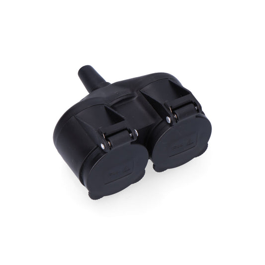 Doble base de goma T/TL IP44 16A con tapas EDM
