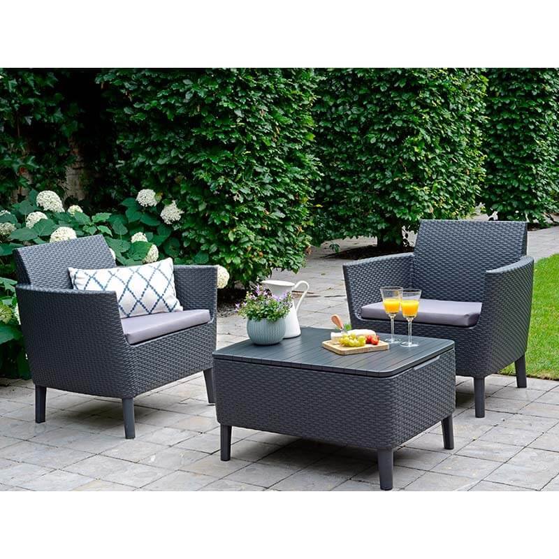 Set de Muebles para terraza Salemo Balcony con mesa almacenaje Curver