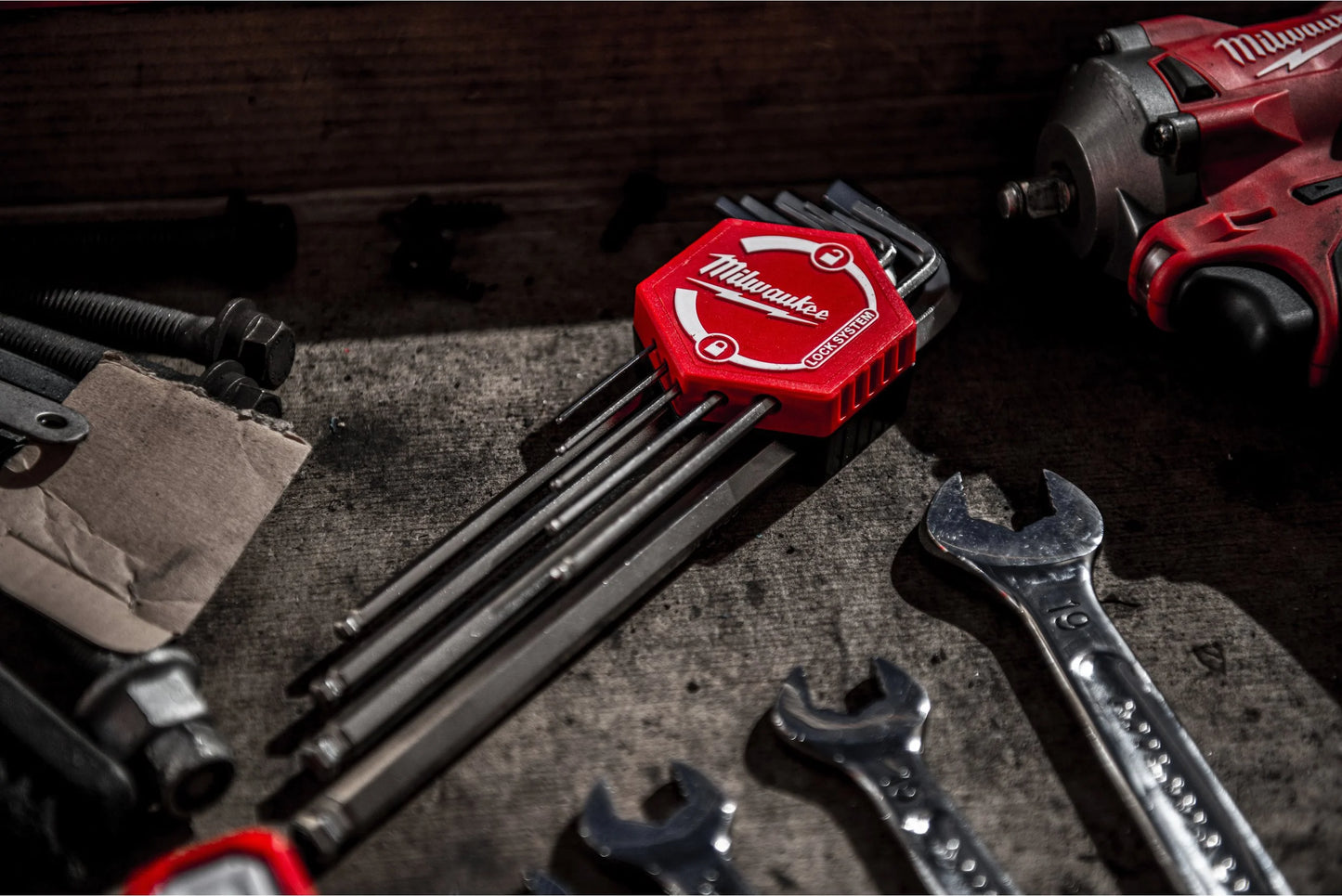 Juego de 9 llaves allen con bola Milwaukee