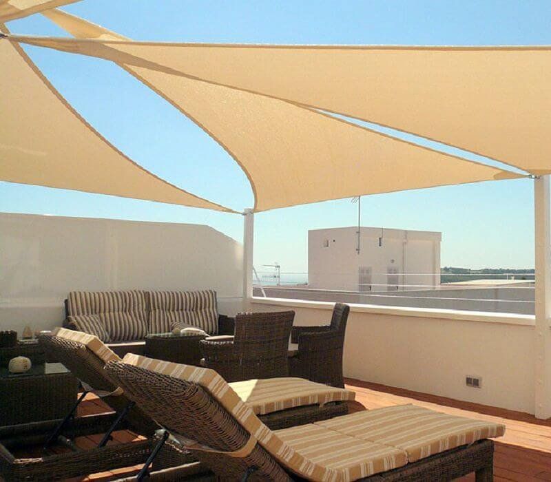 Toldo Vela Triangular Beige 3,6x3,6m Faura