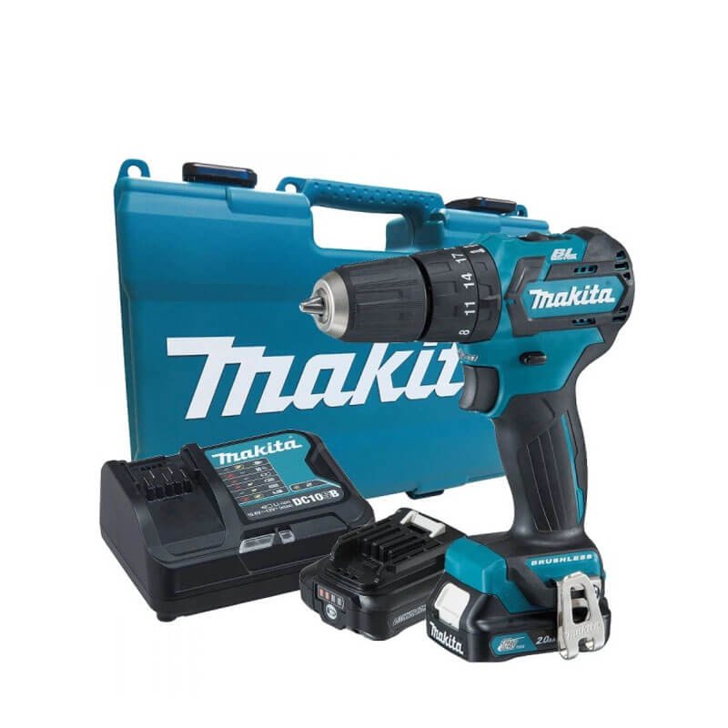 Taladro Percutor sin escobillas 12Vmax CXT BL 10mm con batería y maletín Makita HP332DSAE