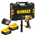 Taladro Percutor sin escobillas 18V 95Nm con 2 baterías 5Ah y maletín Dewalt DCD999P2