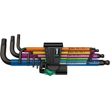 Wera 950/9 Metric Hex-Plus Multicolour Allen Key Set