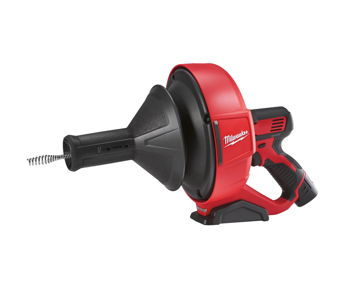 Desatascador con espiral de 8mm + 2bat 2Ah + Cargador + Cubo de transporte Milwaukee M12 BDC8-202C