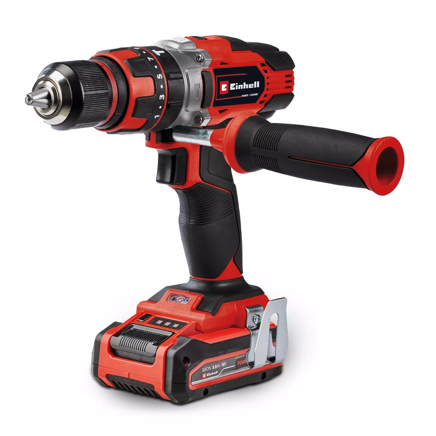 18V Drill + Hammer Drill + Grinder + 2 x 3.0Ah Batteries + Charger Set Einhell TE-TK 18/3 Li +2 (CD+AG+HD)