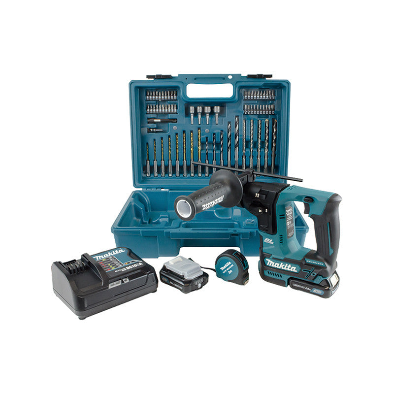 Martillo electroneumático 10,8V con accesorios 2bat 2.0Ah + Cargador + Maletín Makita HR140DSAE1