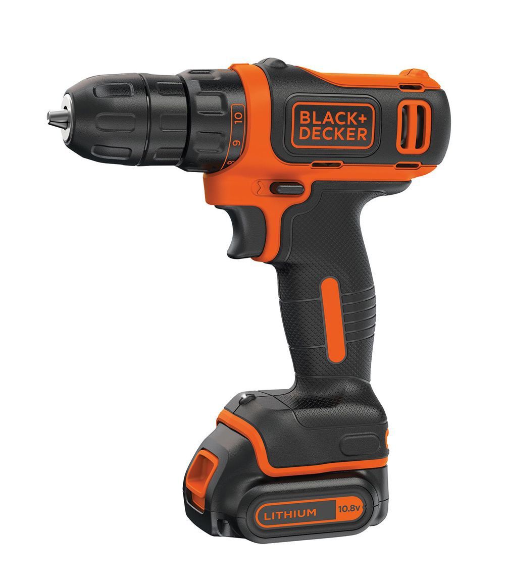 BLACK + DECKER BDCDD12HTSA - TALADRO ATORNILLADOR COMPACTO 10,8V 1,5Ah CON 6 HERRAMIENTAS Y 14 ACCESORIOS Y BOLSA DE TRANSPORTE